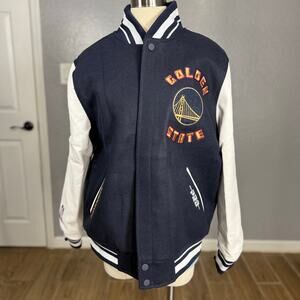 NBA Golden State Warriors City Edition 24-25 Mens Rib Wool Varsity Jacket, L